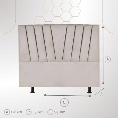 Imagem de Cabeceira Cama Box Solteiro 90 Cm Noah Em Linho Com Frame Cor:preto