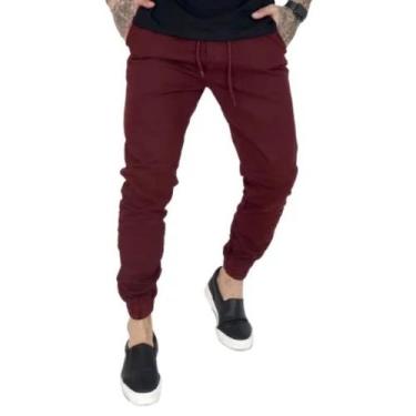 Imagem de Calça Jeans Jogger Masculina Jogguer Sarja Cores Preta,Caramelo,Vinho 