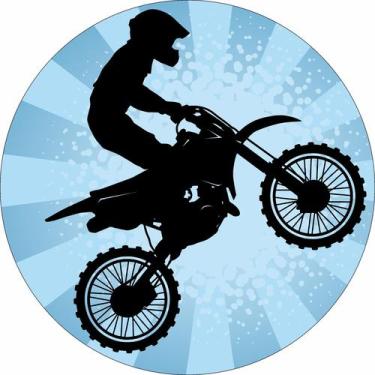 Imagem de Painel de Tecido Sublimado Redondo Motocross Azul c/ Elástico - Fabrik