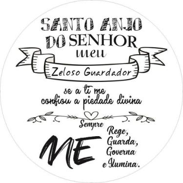 Imagem de Painel De Tecido Sublimado Redondo Santo Anjo da Guarda C/ Elástico - 