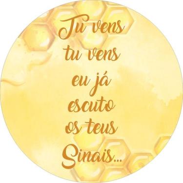 Imagem de Painel de Tecido Sublimado Redondo Anunciação tu vens Abelinha Comeia 