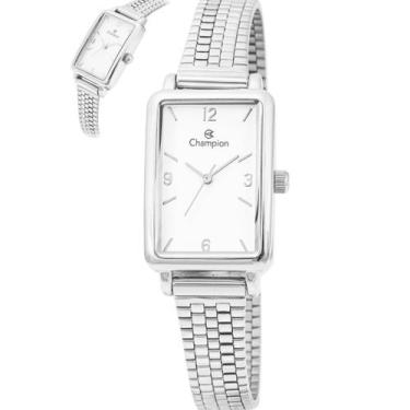 Imagem de Relógio Feminino Champion Prateado Quadrado Qtz Cf24199Q
