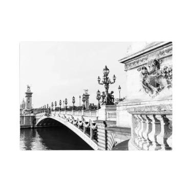 Imagem de Pintura Em Tela Vintage De Café Parisiense Em Preto E Branco, Arte De 