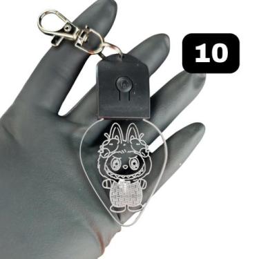 Imagem de Chaveiro Boneco Labubu Acrílico Led Rgb Recarregável 7 Cores - Lualki 