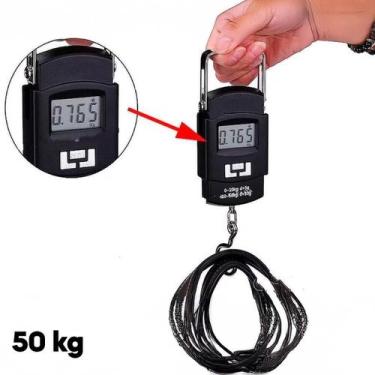 Imagem de Balança De Mão Digital Com Gancho Para Pesar Bagagem E Peixe - Até 50K