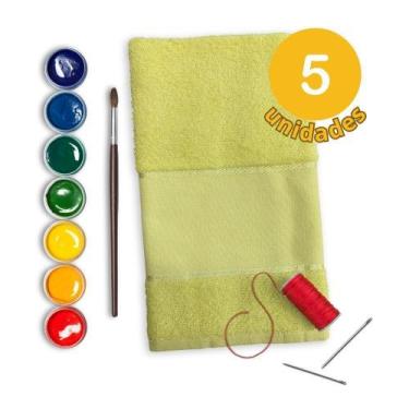 Imagem de Kit 5 Lavabo Para Pintura 30X50Cm Felpuda Amarelo Bebê - Dugu