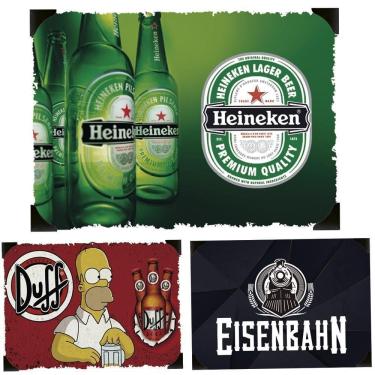 Imagem de Quadro Decorativo 30X40Cm Placa De Metal Adesivado Cervejas