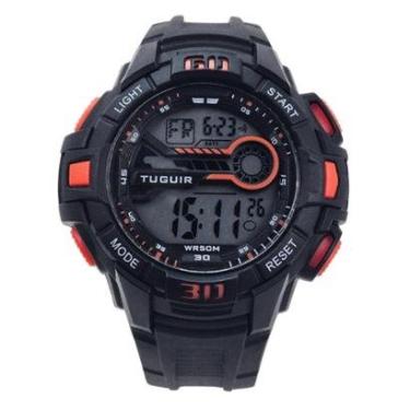 Imagem de Relógio Masculino Tuguir Digital TG30462 Preto e Laranja-Masculino