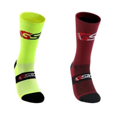 Imagem de Meias De Ciclismo Brancas E Pretas Até O Joelho, Compressão Para Bicic