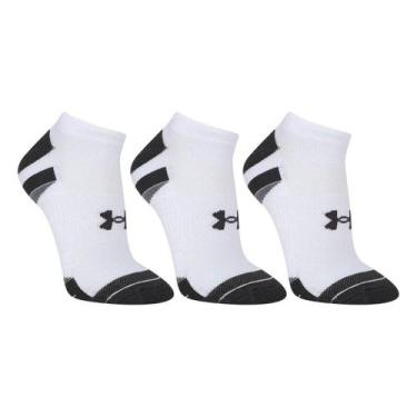 Imagem de Meia Under Armour Perf Tech 3P, Branco, Cinza, 35/39