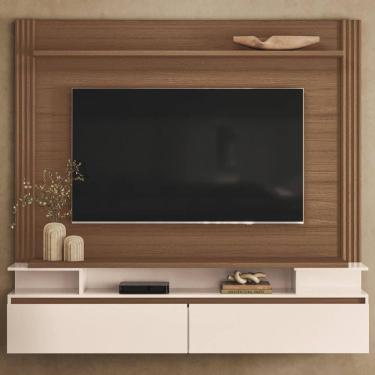 Imagem de Painel Tv 65 Pol 181cm Bancada Suspensa Walle Castanho/Off H01 - Mpozenato