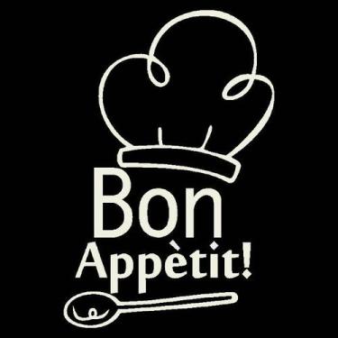 Imagem de Adesivo Chefe De Cozinha Cozinheiro master bon appetit Cor:Preto - LD 