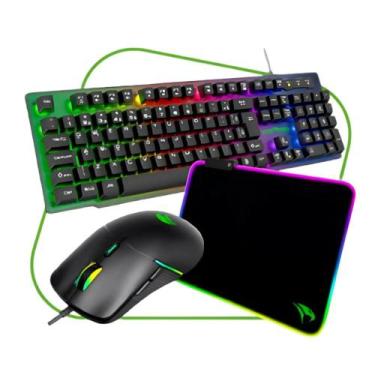 Imagem de Kit gamer viper pro naja teclado, mouse e mousepad