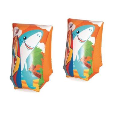 Imagem de Boia de Braço Infantil Jungle Trek Tubarão Laranja - Bestway
