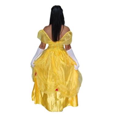 Imagem de Fantasia Princesa Bela do Filme A Bela e a Fera Adulto - Masquerade Fa