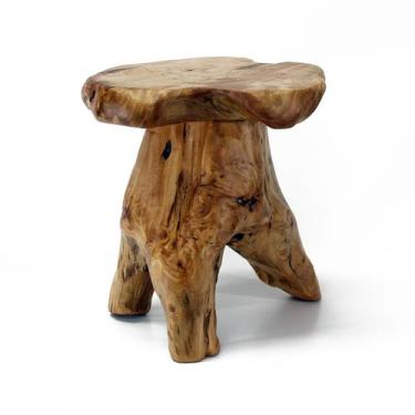 Imagem de Banco WELLAND Cogumelo de Cedro 36x36x37 cm Natural