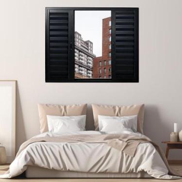 Imagem de Janela Veneziana de Alumínio 6 Folhas 100 x 120cm Linha 25 Preto Esqua