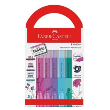 Imagem de Marca Texto Grifpen Ponta Chanfrada Faber-castell com 5 Cores - FABER 