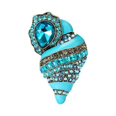 Imagem de Broche De Estrela-do-mar Esmaltado Unissex Feminino Com Pérola E Conch