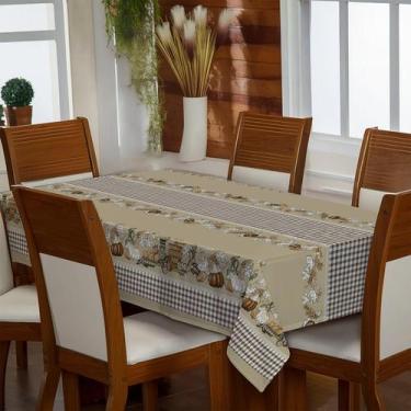 Imagem de Toallha de Mesa 4 Lugares - Textil Giordano, Abobora Ponto Cruz - 5673
