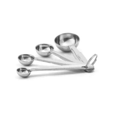Imagem de Conjunto de 4 Colheres Medidoras em Aço Inox de 20ml, 5ml, 2.5ml, 1.25