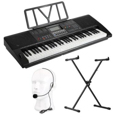 Imagem de Kit Teclado Musical 61 Teclas Mt-5000 + Suporte E Microfone - MXT