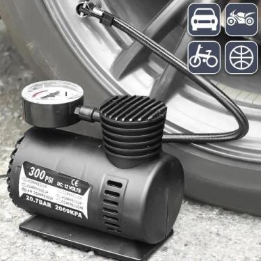 Imagem de Inflador De Pneus Elétrico 12V 300PSI, Mini Compressor De Ar Com Medid