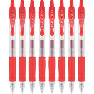Imagem de PILOT Canetas de gel G2 Premium recarregáveis e retráteis, ponta extrafina, vermelha, pacote com 8 (15313)