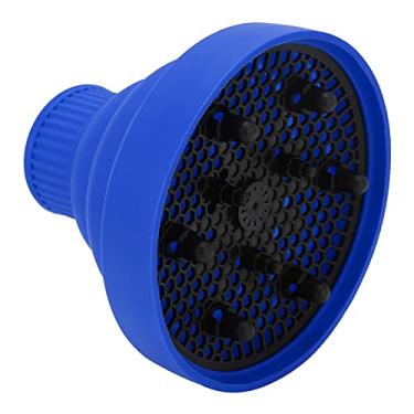 Imagem de Difusor de secador de cabelo, difusor de secador de cabelo dobrável ABS silicone difusor de secador de cabelo portátil para casa para salão de beleza(azul)