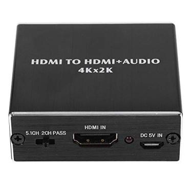 Imagem de Extrator de áudio HDMI, 4K2K HDMI Conversor de extrator de áudio HDMI para HDMI + SPDIF + Adaptador conversor de áudio estéreo de 3,5 mm para Blu-ray DVD Player Xbox One PS4.