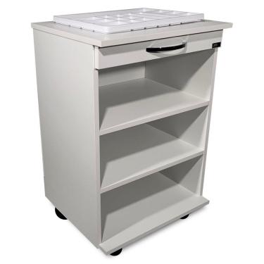 Imagem de Carrinho auxiliar de apoio estética - com 03 nichos e rodinhas