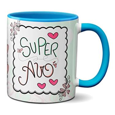 Imagem de Caneca Feliz Dia Dos Avós Super Avó Presente Fofo (Azul)