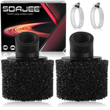 Imagem de SOAJEE 2 peças de filtro preto angular de 32 mm para motor GY6 50cc - 90cc 110cc 125cc 150cc GY6 ATV Scooter Go Kart Mini Pocket Pit Dirt Super Bike Kawasaki Suzuki Yamaha 30 mm 31 mm