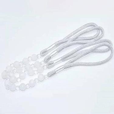Imagem de 1 Par Cortinas Fivela Cortina Tieback Jade Miçangas Correia Criativa Acessórios para Janela Decorações para Casa, 02,80cm