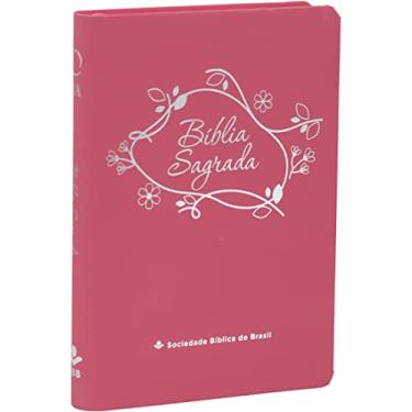 Imagem de Bíblia Linha Ouro - Flores, Letra Grande, capa pink, índice impresso, beira pintada: Almeida Revista e Atualizada (ARA)