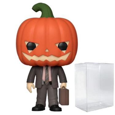 Imagem de Boneco Pop de vinil The Office – Dwight Schrute com cabeça de abóbora com estojo protetor Pop Box compatível)