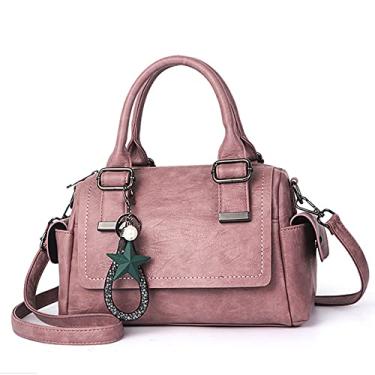 Imagem de Bolsas transversais de alça superior para mulheres bolsa de couro macio bolsa feminina grande bolsa de ombro bolsas tote, rosa