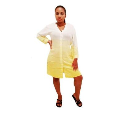 Imagem de Bata Camisão Blusão 2 Cores - Amarelo G - India Fashion