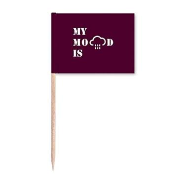 Imagem de Sad Mood Rain Art Deco Presente Fashion Palito de Dente Bandeira Marcador Decoração de Festa