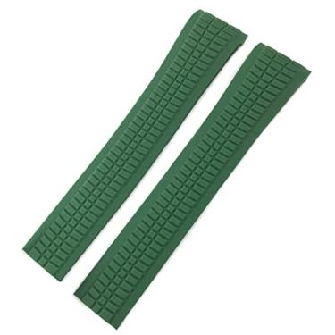 Imagem de GANYUU para Patek AQUANAUT Philippe 5164A 5167A Pinos de Metal Laranja Marrom Pulseira de Relógio Pulseira de Borracha 21mm Pulseira de Silicone (Cor: Verde Escuro, Tamanho: Fivela de Prata)