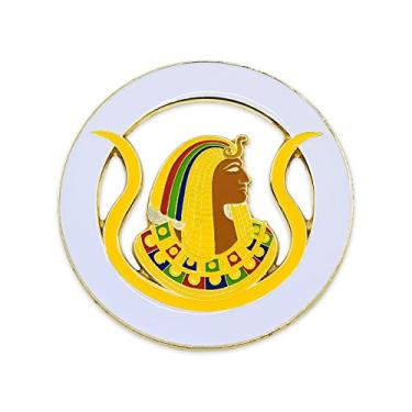 Imagem de Emblema automático maçônico redondo DOI Filhas de Isis – [branco e dourado] [Diâmetro de 7,62 cm]