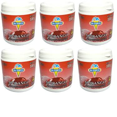 Imagem de 06 Base em Pó Para Sorvetes Picolés Geladinhos Vários Sabores Kit (Morango)