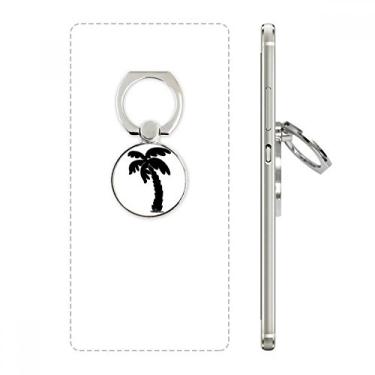 Imagem de Suporte de anel de telefone com contorno preto de planta de coqueiro, suporte ajustável