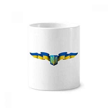 Imagem de Ukraine Nacional Emblema Country Escova de Dentes Caneca, Caneca, Copo de Cerâmica Branco 355 ml