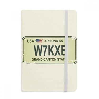 Imagem de Caderno com padrão de número de carteira de carro americano oficial de tecido capa dura diário clássico