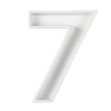 Imagem de Ivy Lane Design Bandeja de louça de cerâmica, número 7, branca