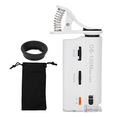 Imagem de OKJHFD Mini Microscópio Fixo Para Telefone Móvel, Microscópio 60X-100X Clipe Portátil Microscópio Para Smartphone Lupa Com Luz UV LED Para Smartphones E Tablets