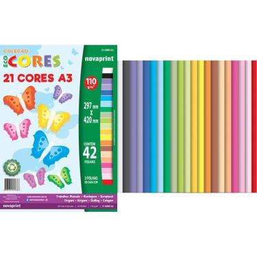 Imagem de Bloco Criativo Artístico Ecocores 21 Cores 42 Folhas A3 Novaprint