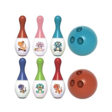 Imagem de Fancyes Conjunto de boliche para crianças, brinquedos esportivos de boliche, jogos ao ar livre, educação, habilidades motoras para presentes de aniversário, estilo B
