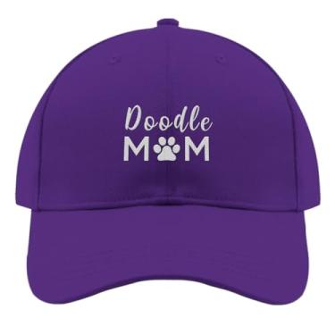 Imagem de Boné de beisebol Doodle Mom Trucker Hat para adolescentes retrô bordado snapback, Roxa, Tamanho Único